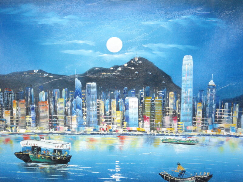 Hong Kong skyline at night