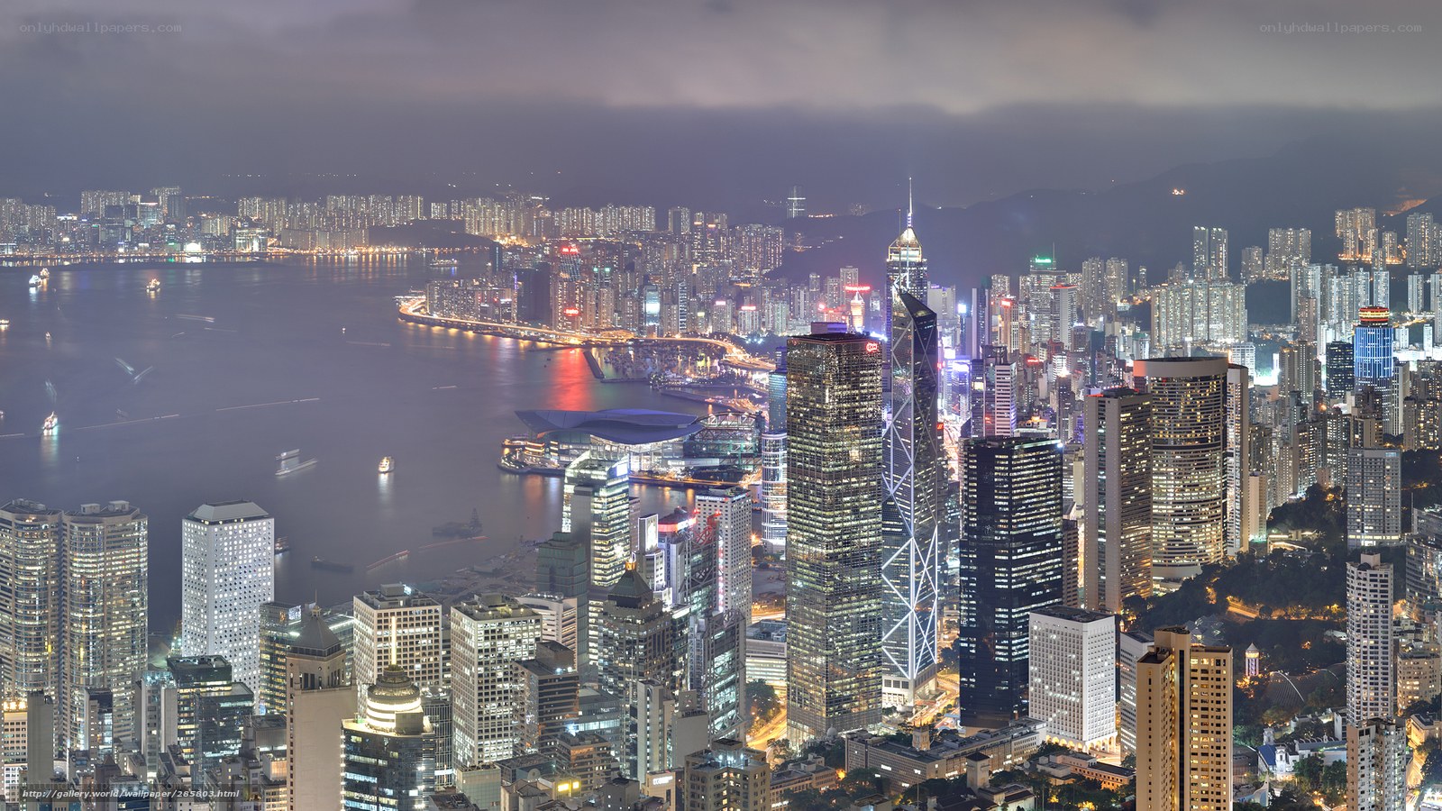 Hong Kong skyline at night