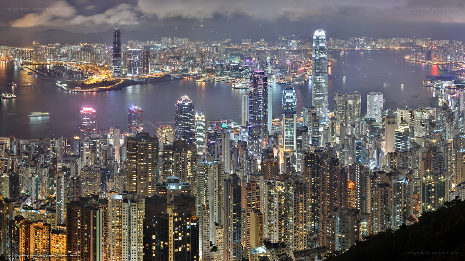 Hong Kong skyline at night