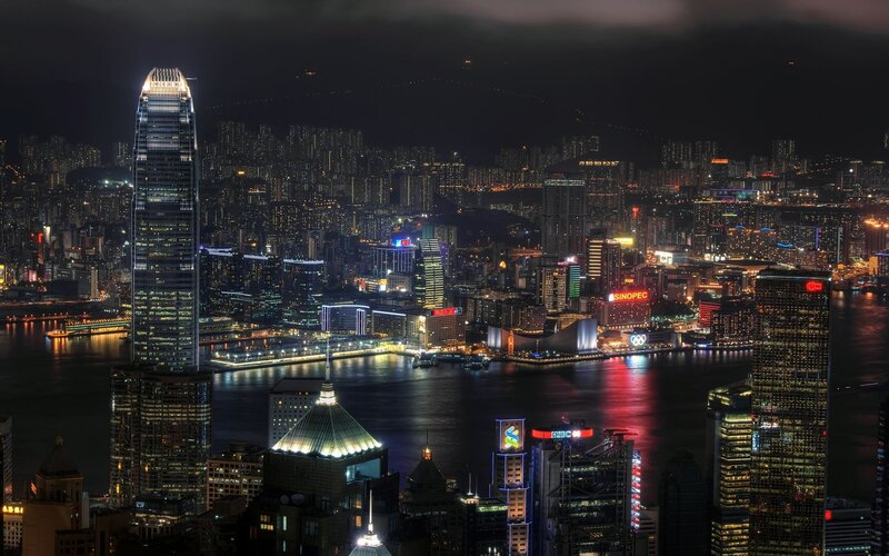 Hong Kong skyline at night