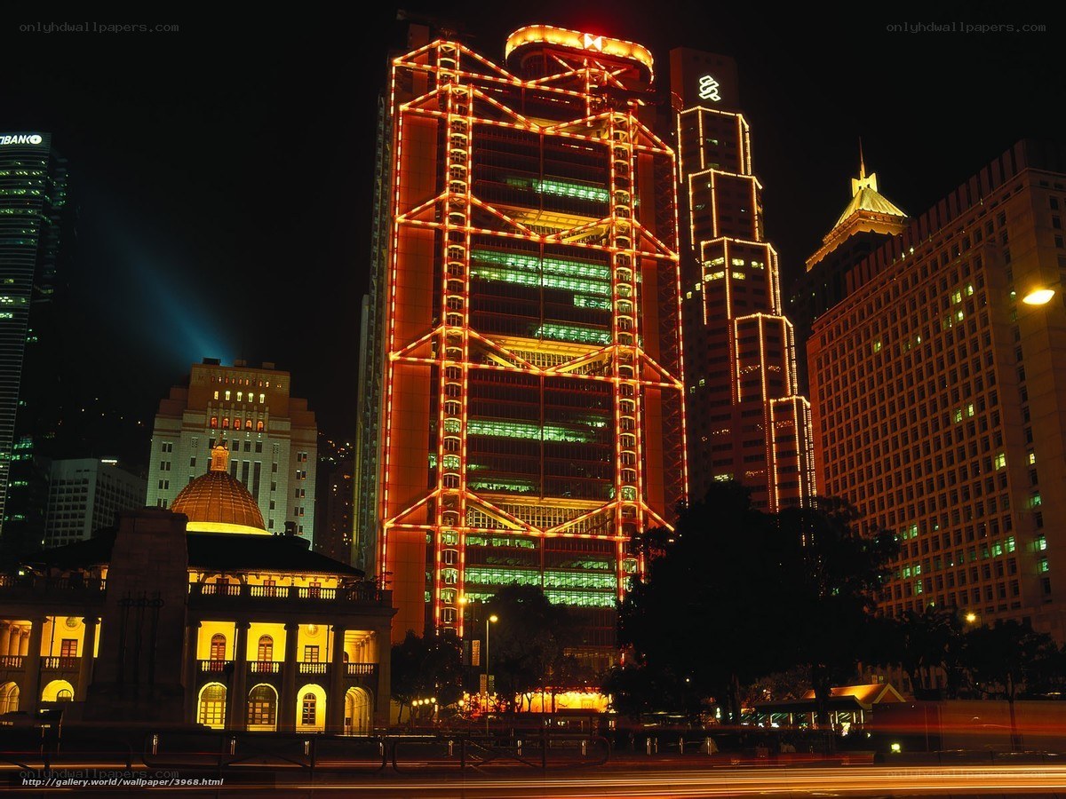 Hong Kong skyline at night