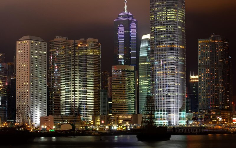 Hong Kong skyline at night
