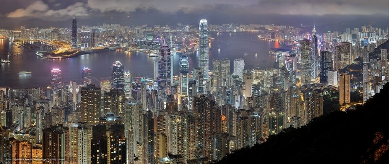 Hong Kong skyline at night