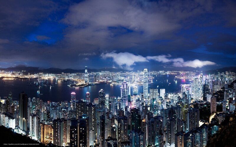 Hong Kong skyline at night