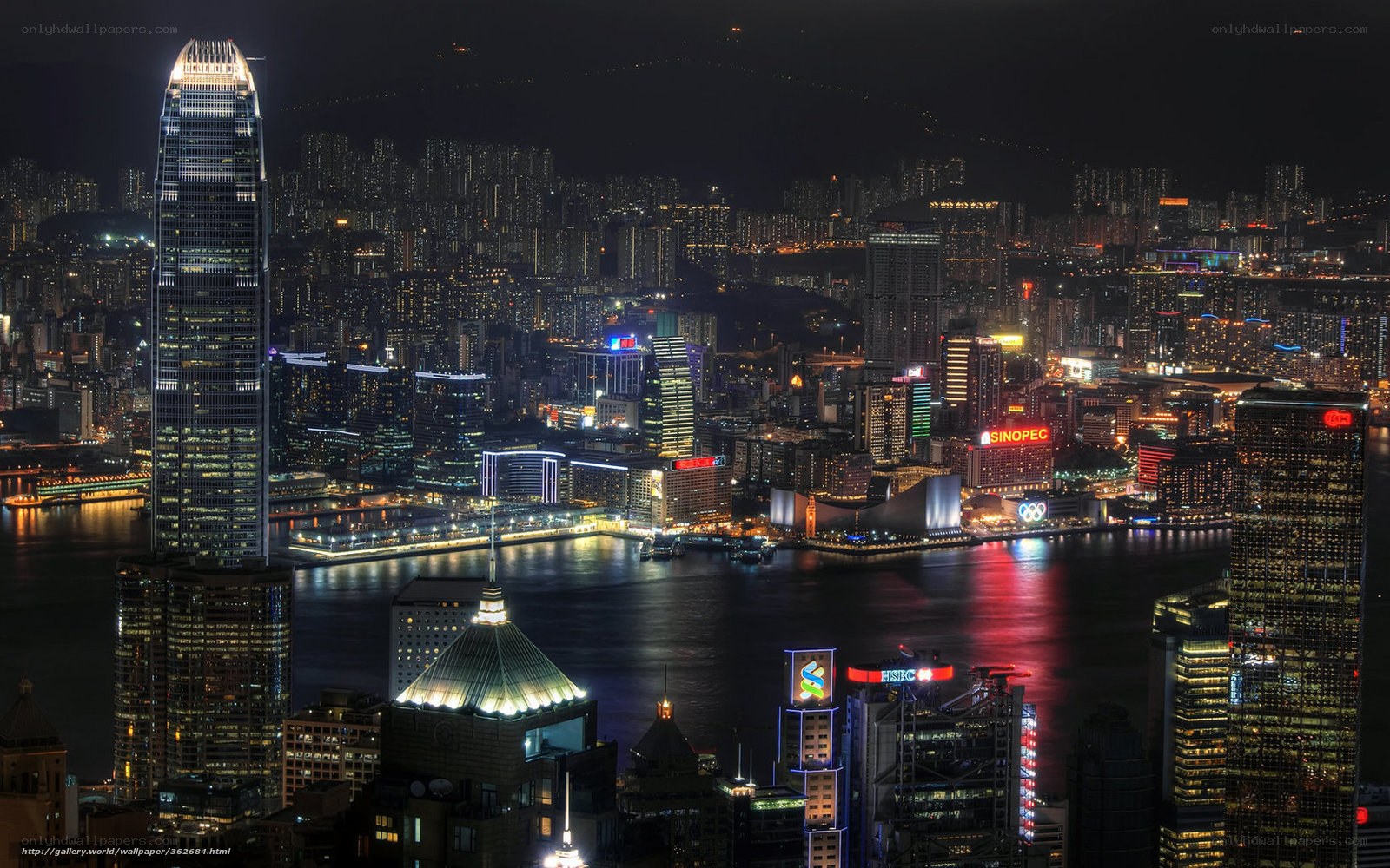 Hong Kong skyline at night