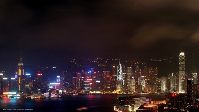 Hong Kong skyline at night