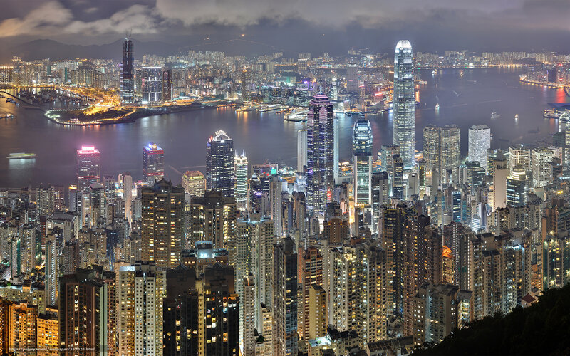 Hong Kong skyline at night