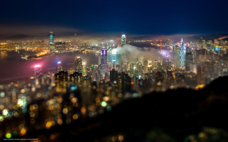 Hong Kong skyline at night