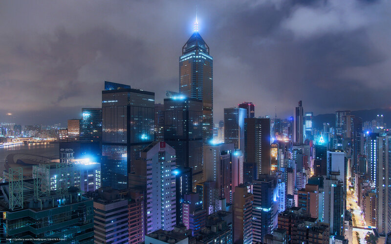 Hong Kong skyline at night