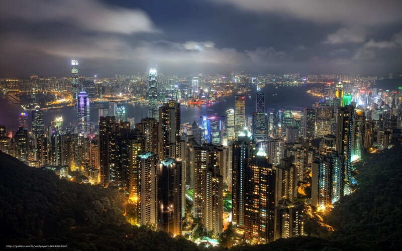 Hong Kong skyline at night