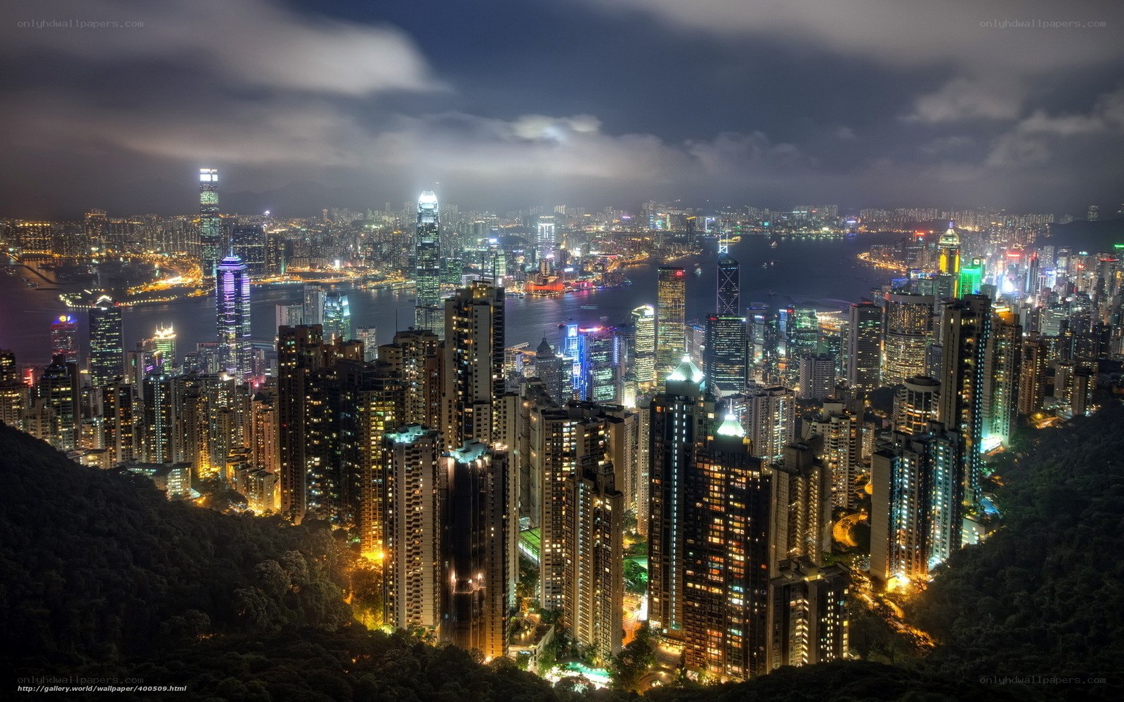 Hong Kong skyline at night
