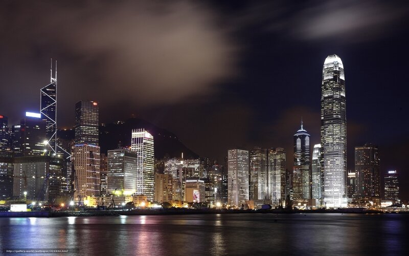 Hong Kong skyline at night