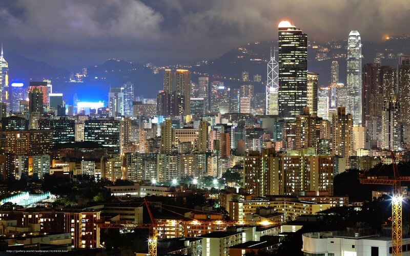 Hong Kong skyline at night