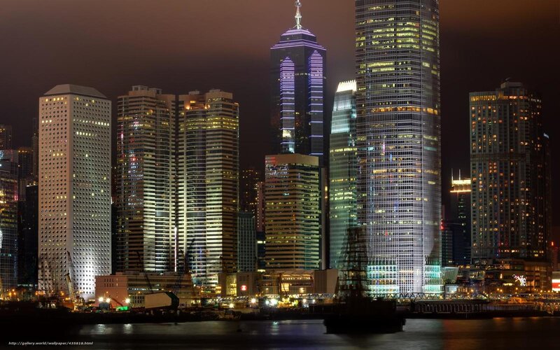 Hong Kong skyline at night