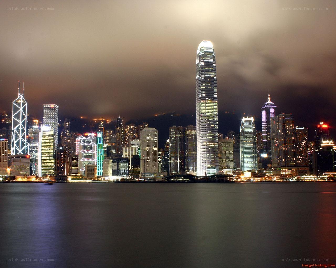 Hong Kong skyline at night