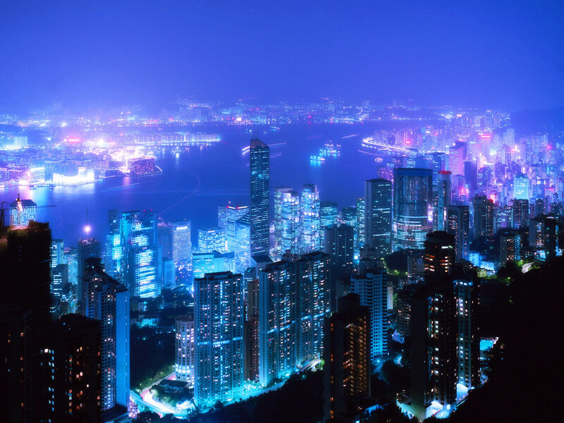 Hong Kong skyline at night