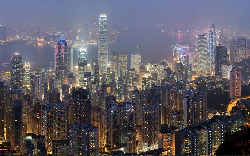 Hong Kong skyline at night