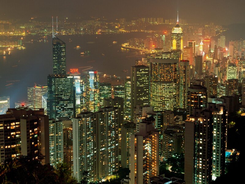 Hong Kong skyline at night