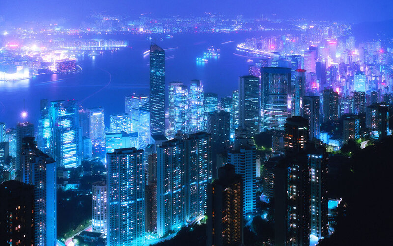 Hong Kong skyline at night
