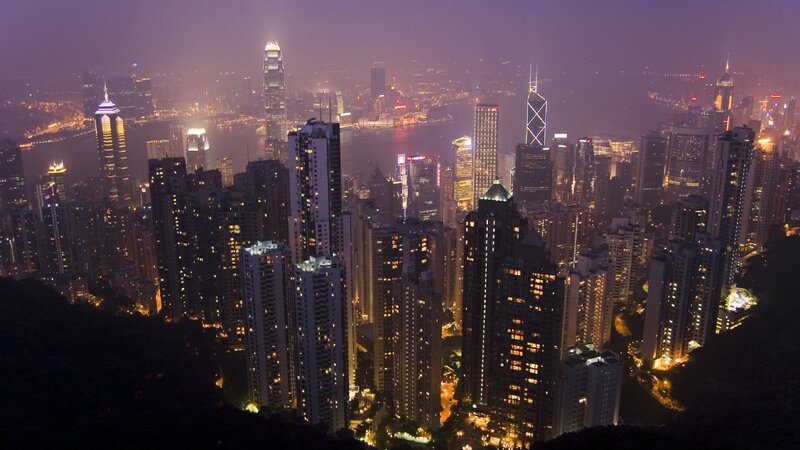 Hong Kong skyline at night