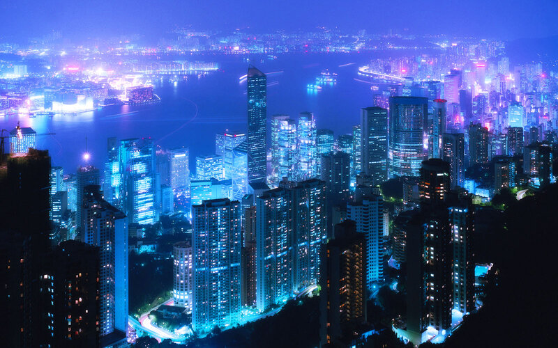 Hong Kong skyline at night