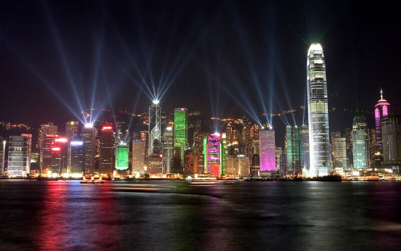 Hong Kong skyline at night