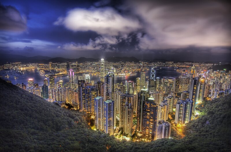 Hong Kong skyline at night