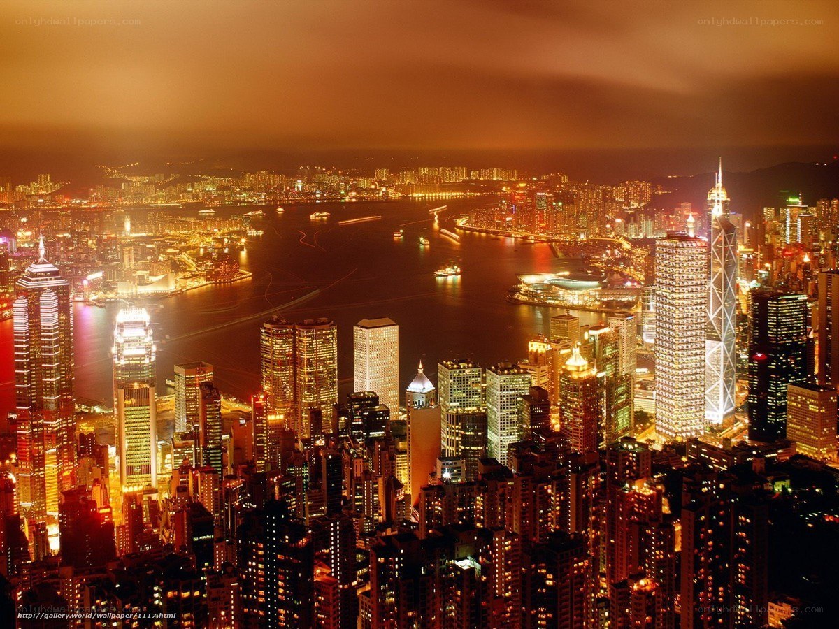 Hong Kong skyline at night