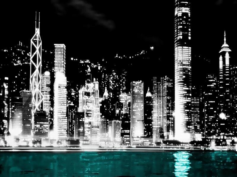 Hong Kong Skyline — Black