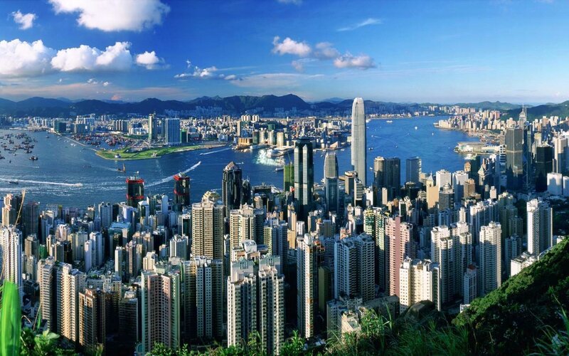 Hong Kong Skyline — Blue, Bustling