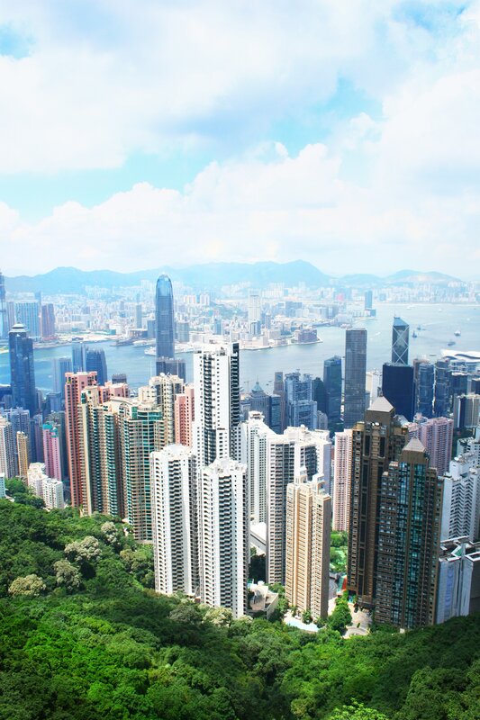 Hong Kong Skyline — Green, Bustling
