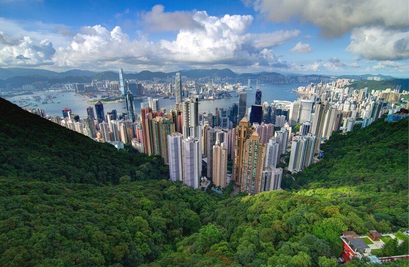Hong Kong Skyline — Green