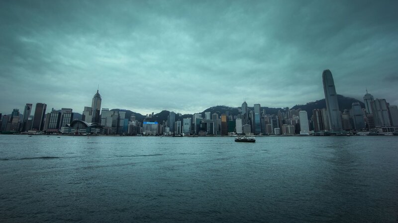 Hong Kong skyline on a cloudy day