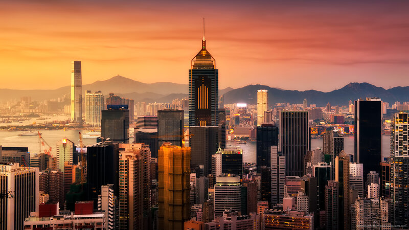 Hong Kong Skyline — Orange