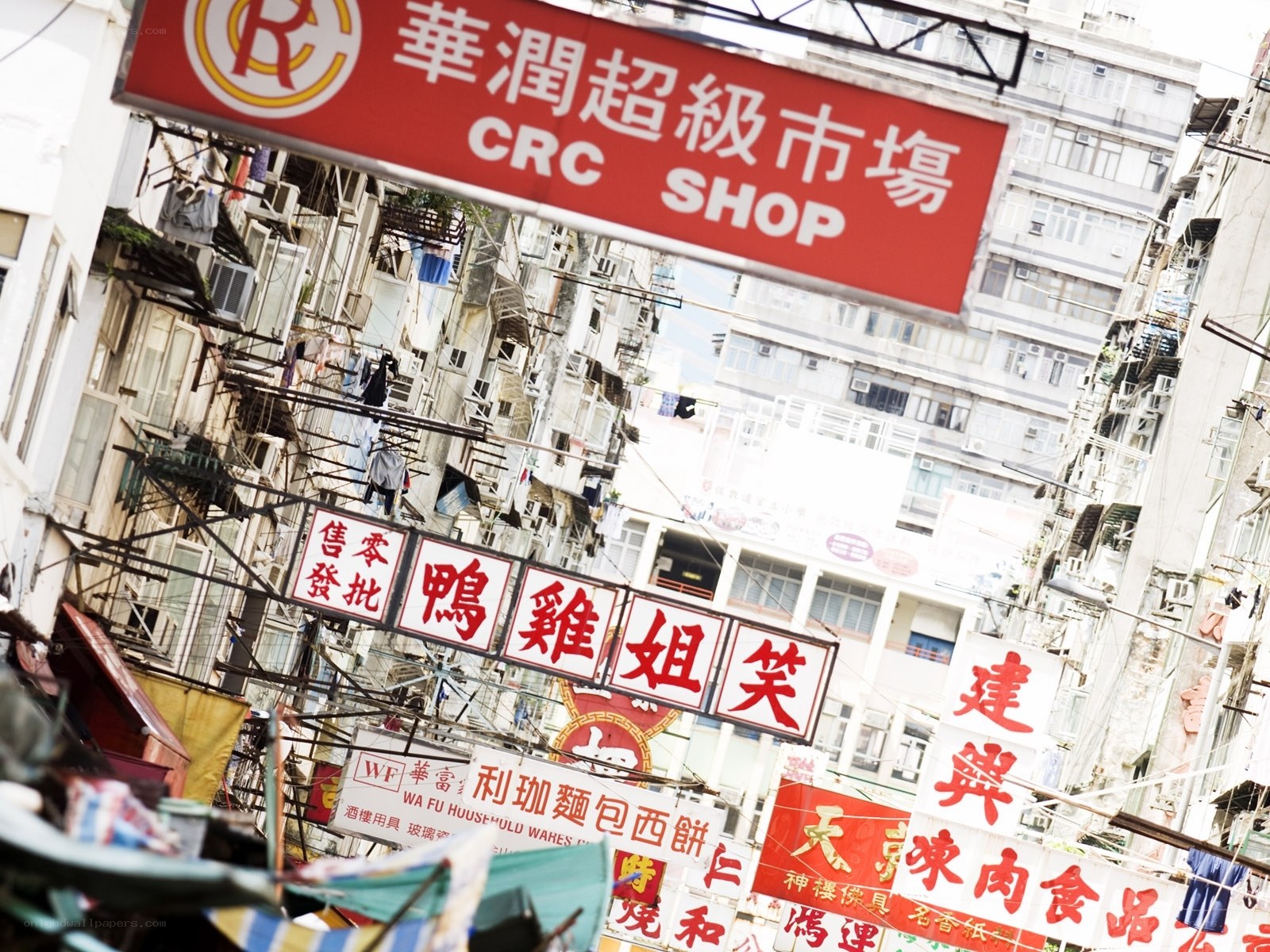Hong Kong street market signs