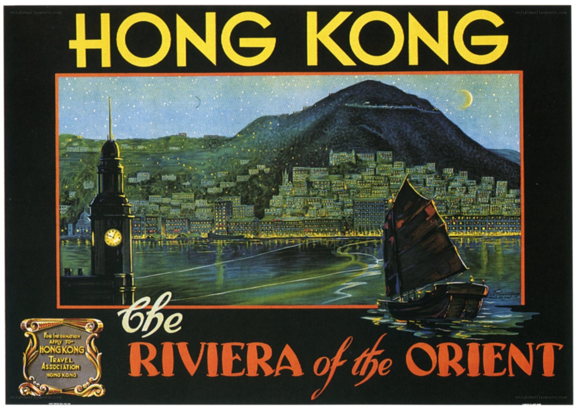 Hong Kong travel poster