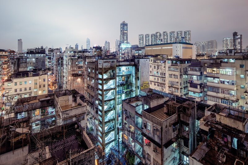 Hong Kong urban landscape at dusk