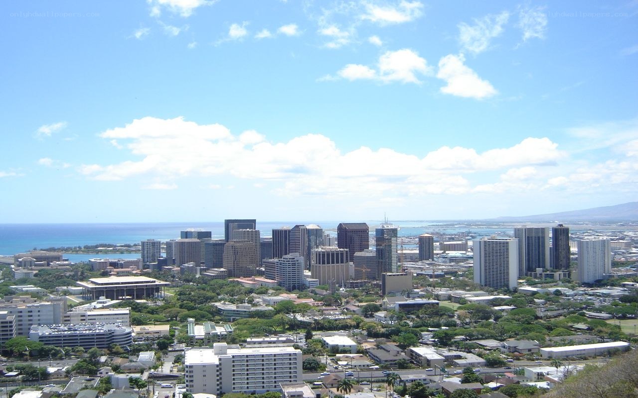Honolulu city skyline view