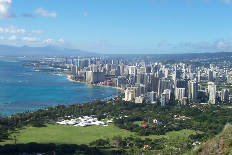 Honolulu cityscape from above