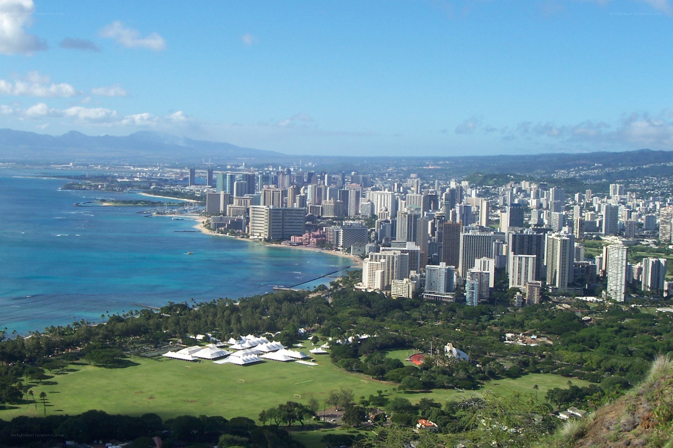 Honolulu cityscape from above