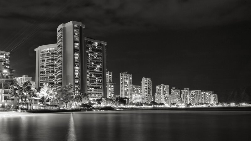 Honolulu skyline at night