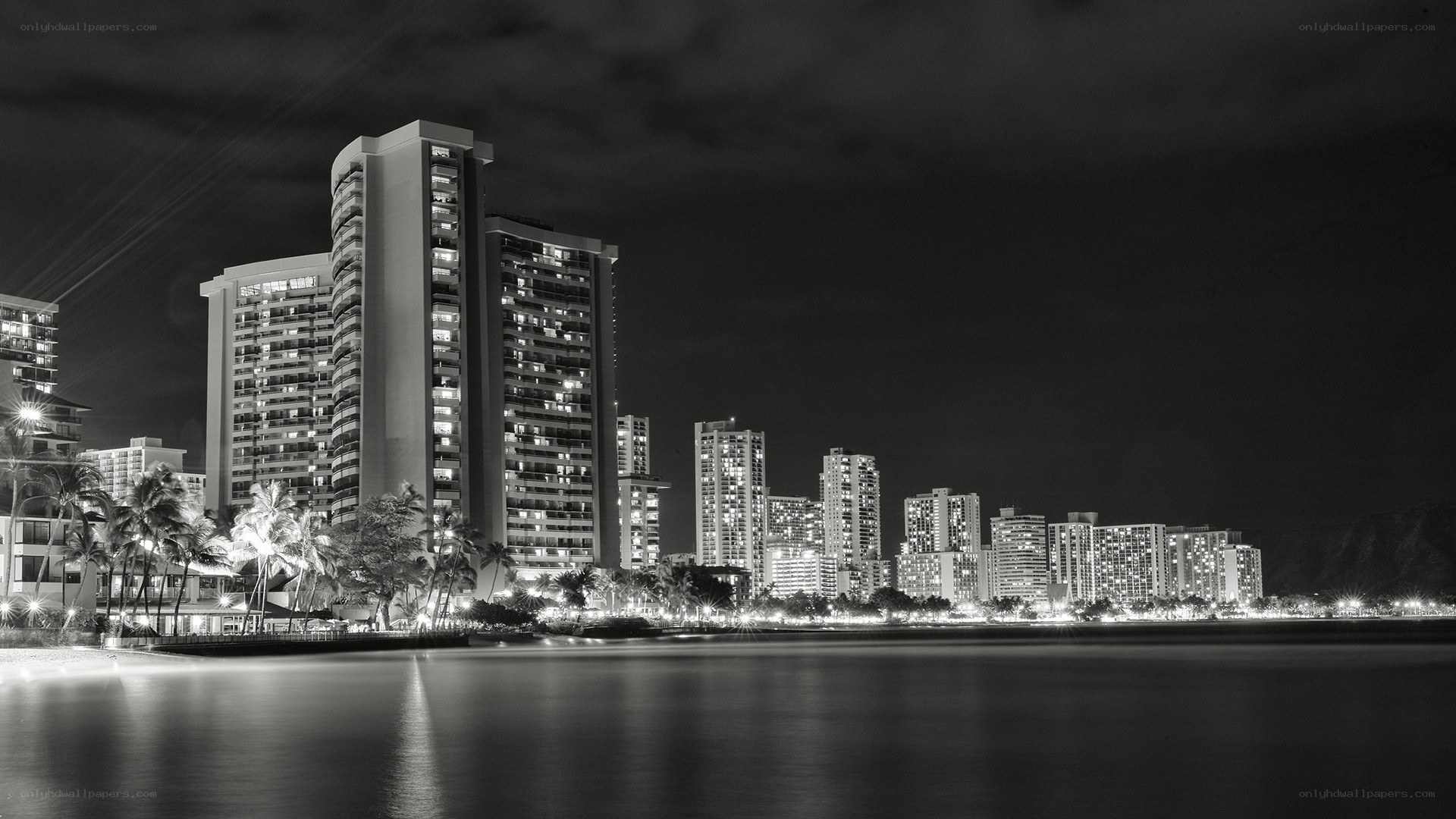 Honolulu skyline at night