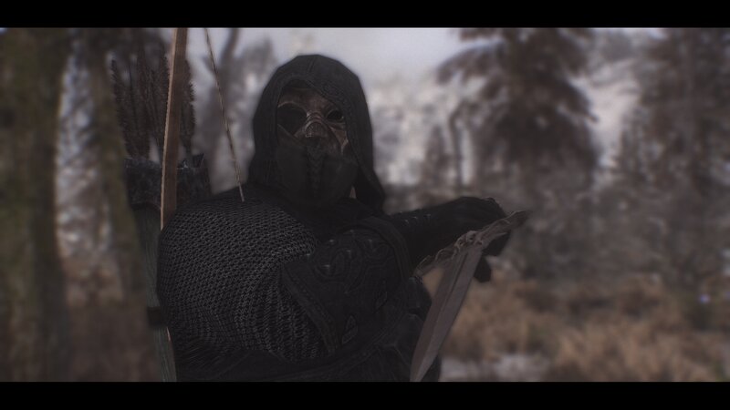 Hooded Archer in Forest — Black
