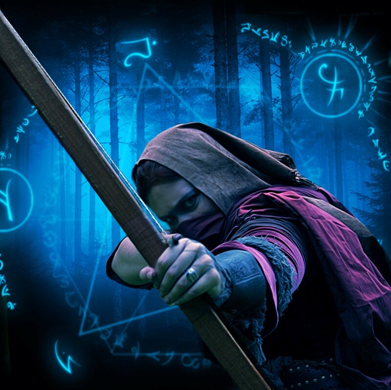 Hooded Archer in Forest