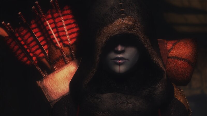 Hooded Archer with Blood — Black