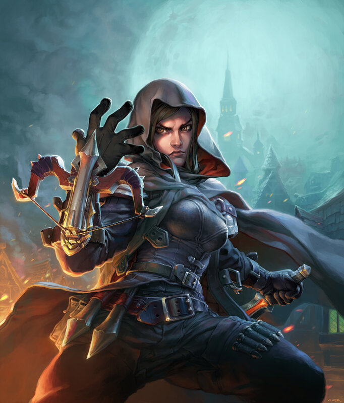 Hooded Archer with Crossbow — Gray