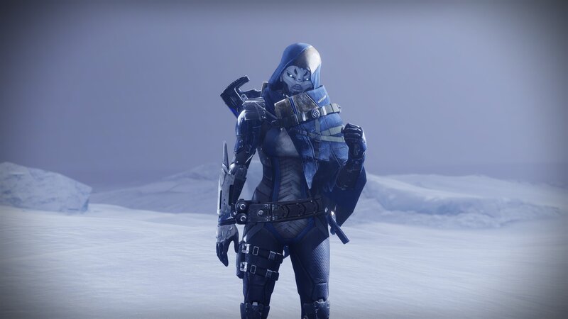 Hooded Character in Armor — Blue