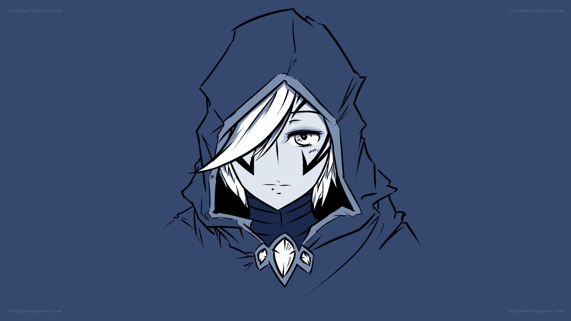 hooded character portrait