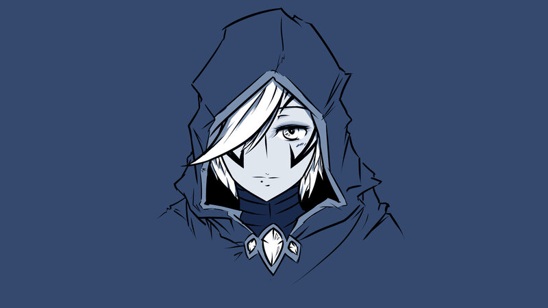 hooded character portrait