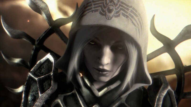 hooded character with glowing eyes